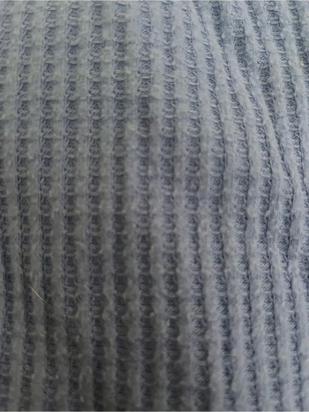Light Blue Ribbed Waffle Style Henley Long-Sleeve Shirt